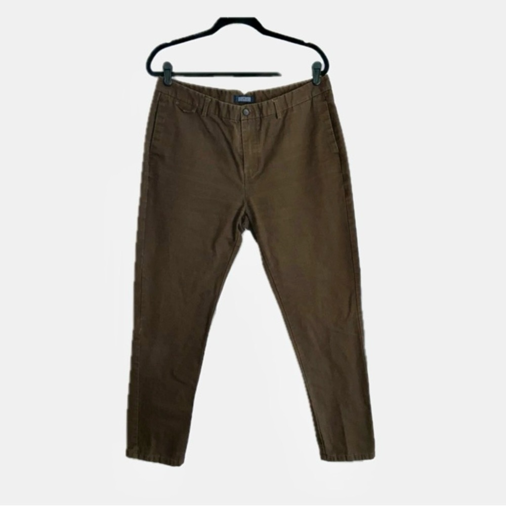 INFLATION Men's Brown Chino Cotton Pants, Stretchy, slim fit - Size 36